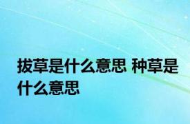 拔草是什么意思 种草是什么意思