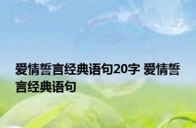 爱情誓言经典语句20字 爱情誓言经典语句