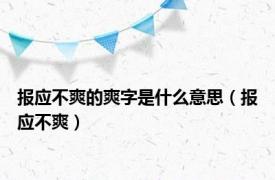 报应不爽的爽字是什么意思（报应不爽）