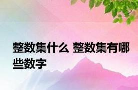 整数集什么 整数集有哪些数字