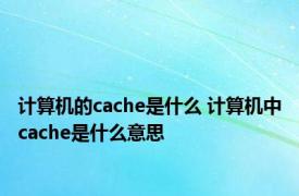 计算机的cache是什么 计算机中cache是什么意思