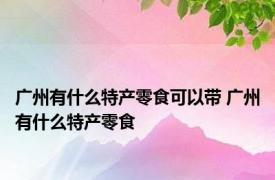 广州有什么特产零食可以带 广州有什么特产零食