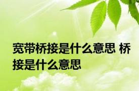 宽带桥接是什么意思 桥接是什么意思