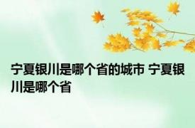 宁夏银川是哪个省的城市 宁夏银川是哪个省