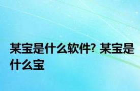 某宝是什么软件? 某宝是什么宝