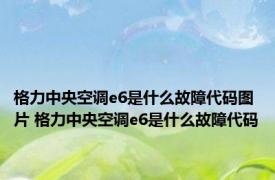 格力中央空调e6是什么故障代码图片 格力中央空调e6是什么故障代码