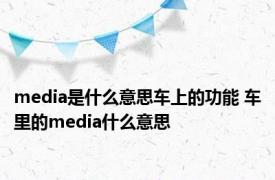 media是什么意思车上的功能 车里的media什么意思