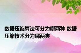 数据压缩算法可分为哪两种 数据压缩技术分为哪两类