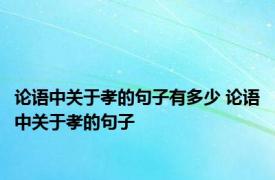 论语中关于孝的句子有多少 论语中关于孝的句子