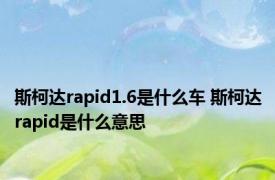 斯柯达rapid1.6是什么车 斯柯达rapid是什么意思