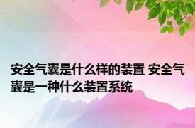 安全气囊是什么样的装置 安全气囊是一种什么装置系统