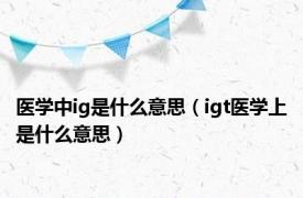 医学中ig是什么意思（igt医学上是什么意思）