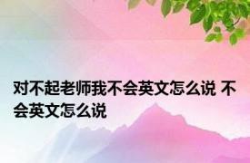 对不起老师我不会英文怎么说 不会英文怎么说