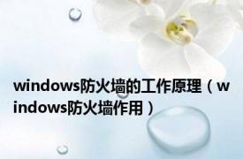 windows防火墙的工作原理（windows防火墙作用）