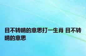 目不转晴的意思打一生肖 目不转晴的意思