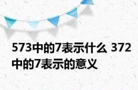 573中的7表示什么 372中的7表示的意义