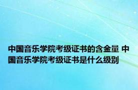 中国音乐学院考级证书的含金量 中国音乐学院考级证书是什么级别