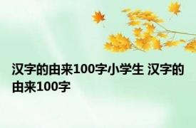 汉字的由来100字小学生 汉字的由来100字