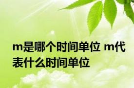 m是哪个时间单位 m代表什么时间单位