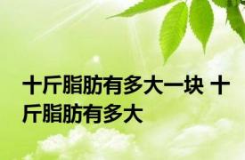 十斤脂肪有多大一块 十斤脂肪有多大