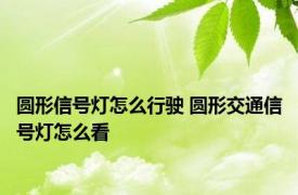 圆形信号灯怎么行驶 圆形交通信号灯怎么看