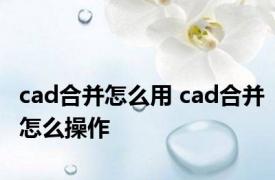 cad合并怎么用 cad合并怎么操作