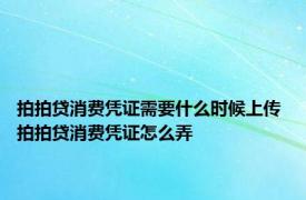 拍拍贷消费凭证需要什么时候上传 拍拍贷消费凭证怎么弄