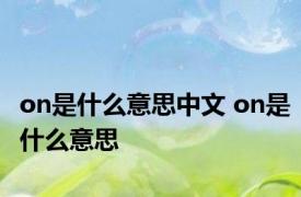 on是什么意思中文 on是什么意思