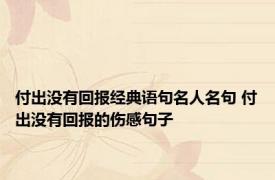 付出没有回报经典语句名人名句 付出没有回报的伤感句子