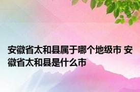 安徽省太和县属于哪个地级市 安徽省太和县是什么市