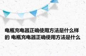 电瓶充电器正确使用方法是什么样的 电瓶充电器正确使用方法是什么