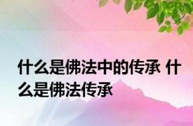 什么是佛法中的传承 什么是佛法传承