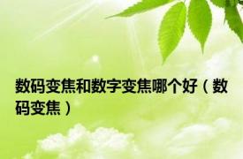 数码变焦和数字变焦哪个好（数码变焦）