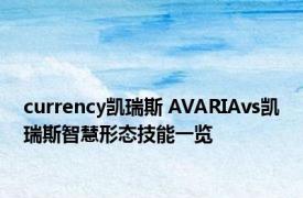 currency凯瑞斯 AVARIAvs凯瑞斯智慧形态技能一览