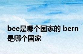 bee是哪个国家的 bern是哪个国家