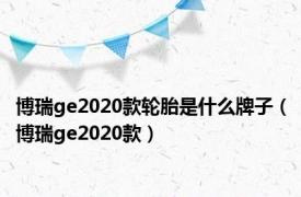 博瑞ge2020款轮胎是什么牌子（博瑞ge2020款）