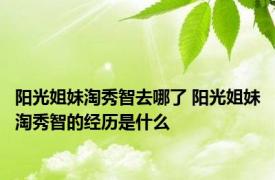 阳光姐妹淘秀智去哪了 阳光姐妹淘秀智的经历是什么