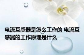 电流互感器是怎么工作的 电流互感器的工作原理是什么