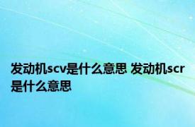 发动机scv是什么意思 发动机scr是什么意思