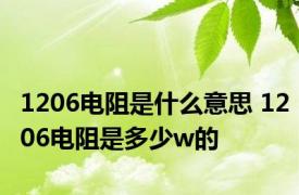 1206电阻是什么意思 1206电阻是多少w的