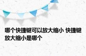 哪个快捷键可以放大缩小 快捷键放大缩小是哪个