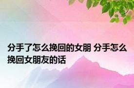 分手了怎么挽回的女朋 分手怎么挽回女朋友的话