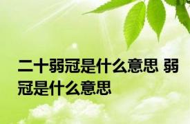 二十弱冠是什么意思 弱冠是什么意思