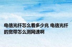 电信光纤怎么看多少兆 电信光纤的宽带怎么测网速啊