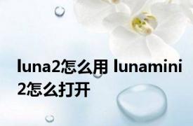 luna2怎么用 lunamini2怎么打开