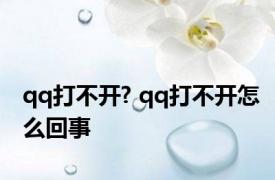 qq打不开? qq打不开怎么回事