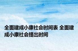 全面建成小康社会时间表 全面建成小康社会提出时间