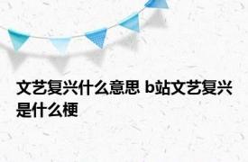 文艺复兴什么意思 b站文艺复兴是什么梗