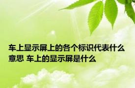 车上显示屏上的各个标识代表什么意思 车上的显示屏是什么