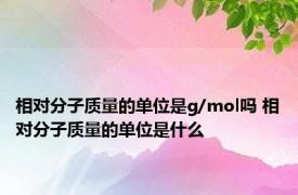 相对分子质量的单位是g/mol吗 相对分子质量的单位是什么